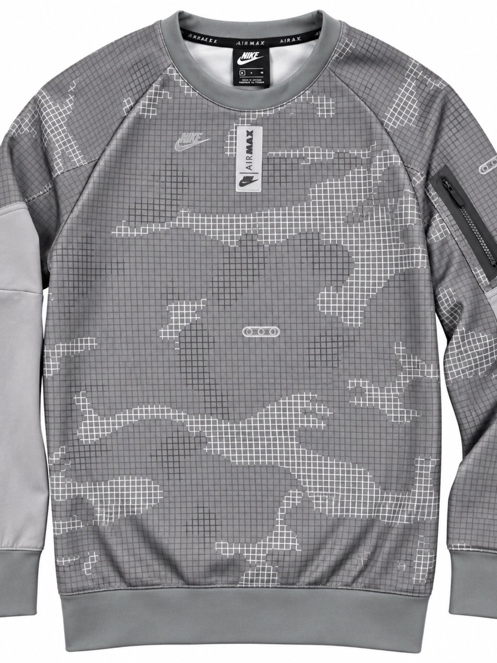 Jordan Men’s Gray Pixel Camo Crewneck Sweater